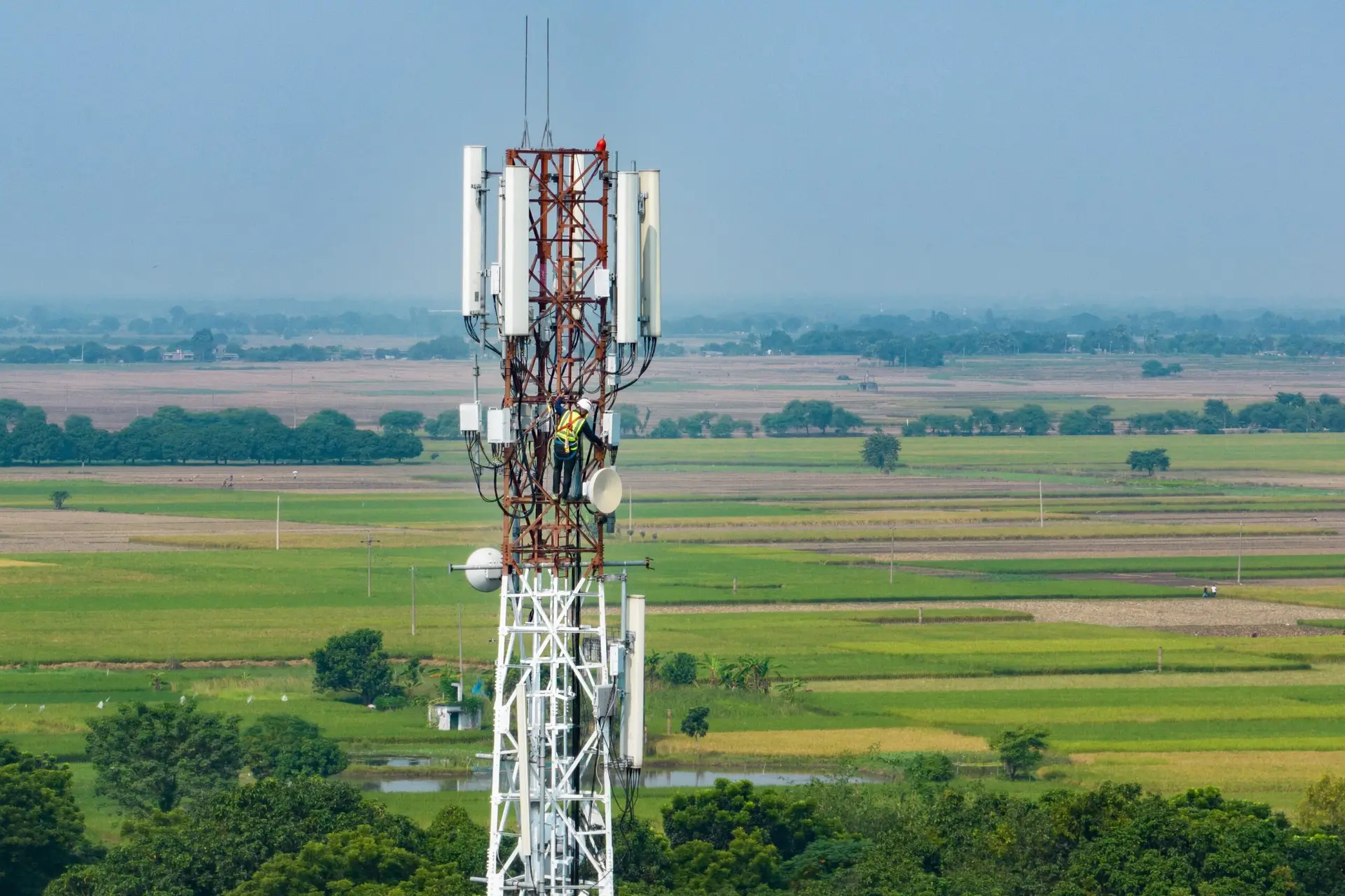 Example of 5G tower in the field