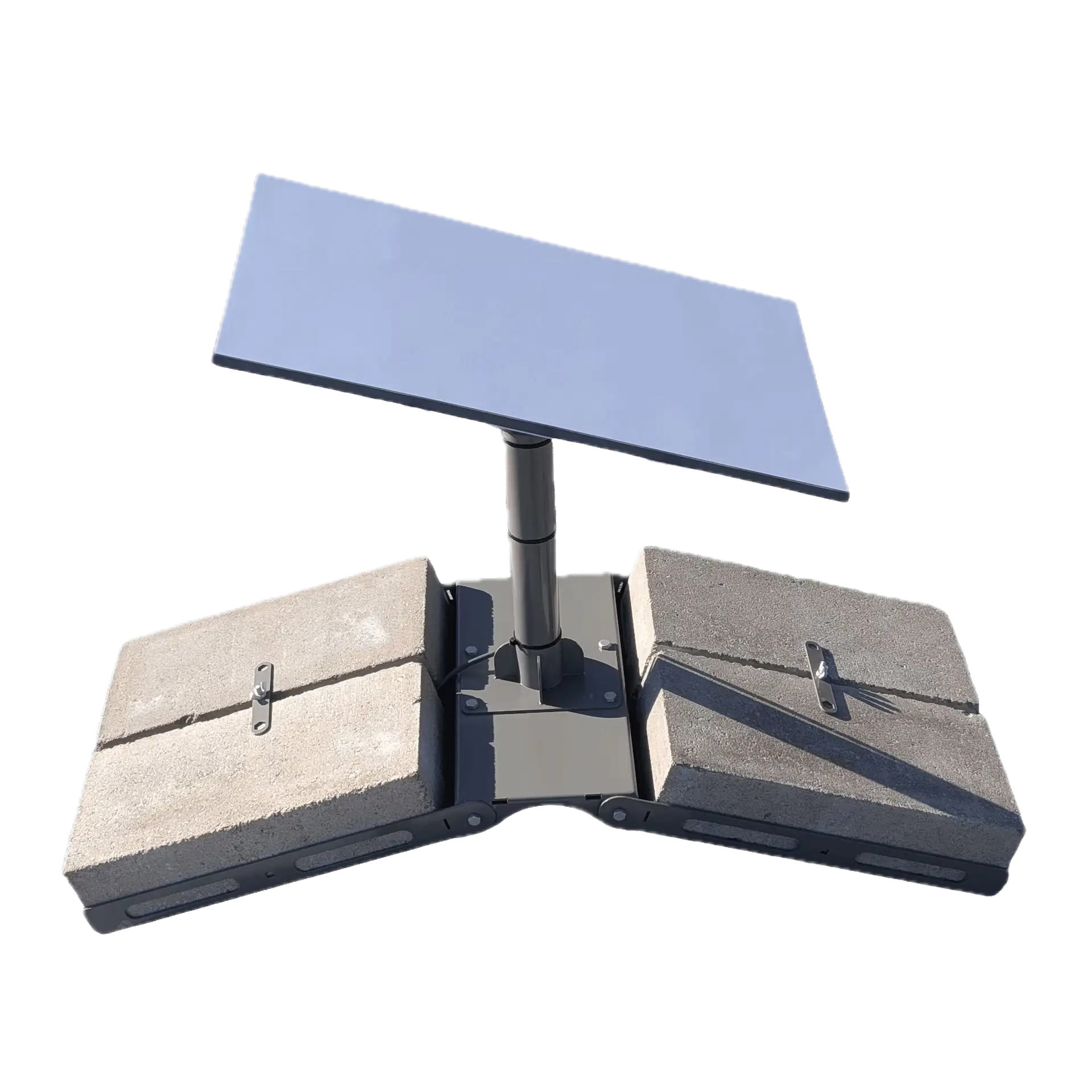 Patented folding non-penetrating roof mount for Starlink and fixed wireless.